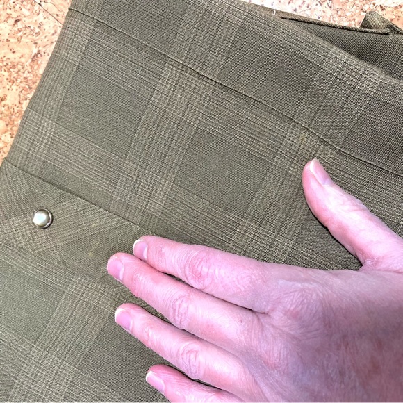 Khaki Pearl Snap Plaid Shirt With Gold Skull & Dots Sz S/M - Picture 15 of 16